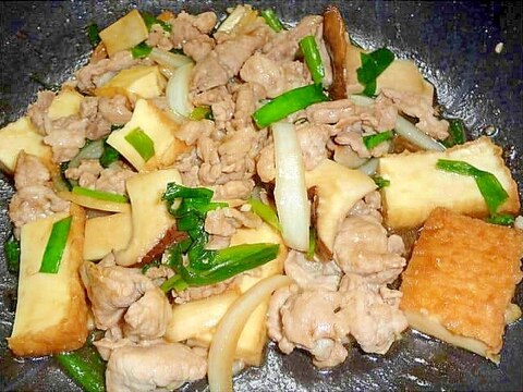 豚肉と厚揚げとエリンギのオイスター炒め